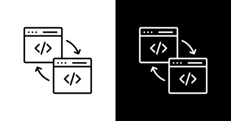Code Refactoring  White Icon Set Design