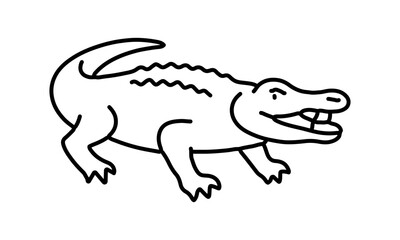 Fototapeta premium American Alligator Vector Outline – Minimal Wildlife Silhouette, Reptile Line Art, and Modern Animal Design 