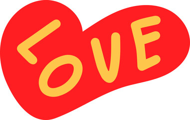 Love Text with Abstract Shape