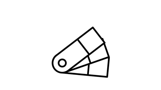 Animated color palette fan icon loop
