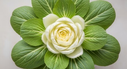 Stunning Floral Arrangement Created With Fresh Bok Choy in Artistic Composition