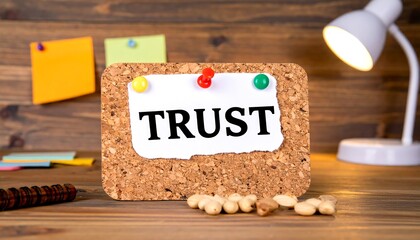 Corkboard with word "TRUST
