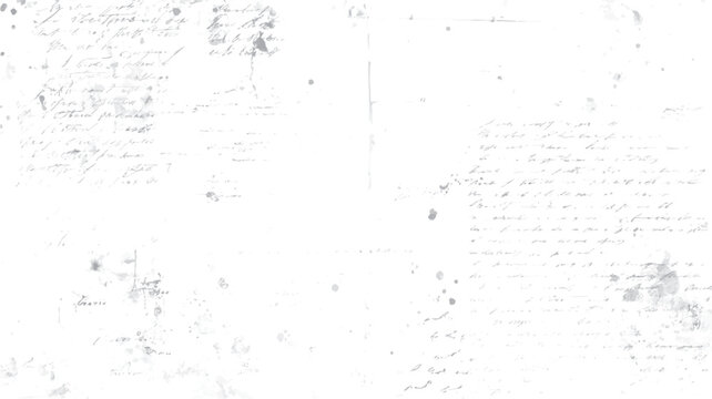 Faded handwritten cursive text on aged paper with ink splatters and stains creating a vintage background texture