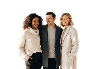 Stylish Friends Posing in Winter Outfits