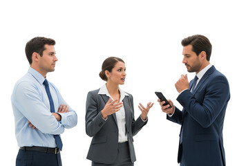 Business Team Discussing Strategy on White