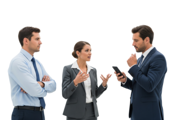 Business Team Discussing Strategy on White