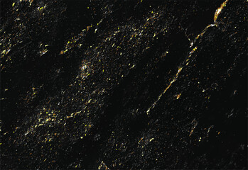 Dark textured background with scattered gold and white flecks and a prominent diagonal golden vein abstract
