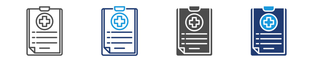 medical record icon set multiple style