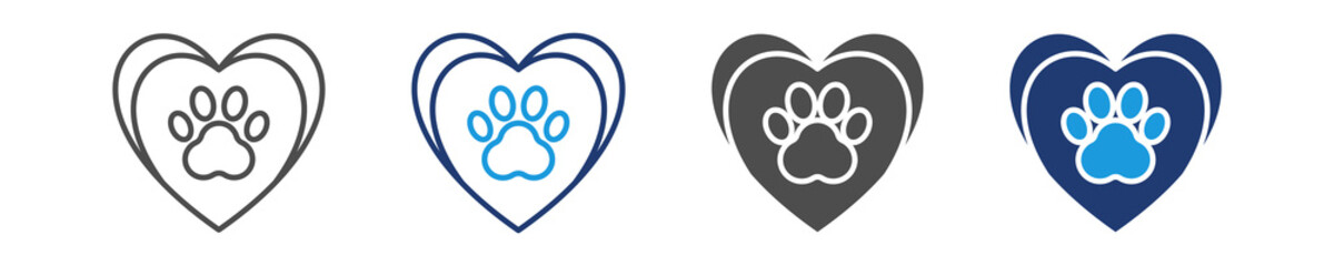 animals lovers icon set multiple style