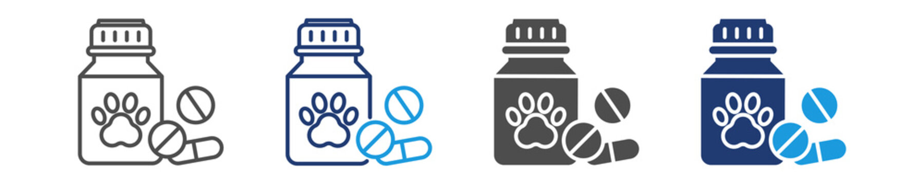 pet vitamins icon set multiple style