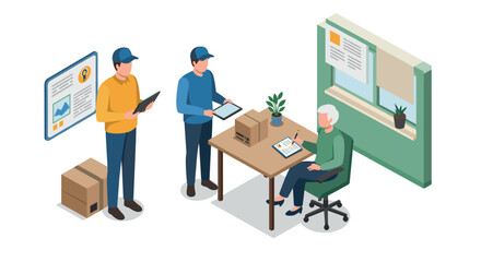 Efficient warehouse management team coordination in an office setting