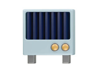 electric heater icon 3d illustration render