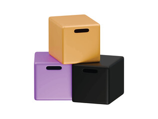 Obraz premium plyometric box icon 3d illustration render