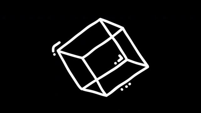 Abstract illustration of a 3D cube design on a black background, suitable for modern art themes