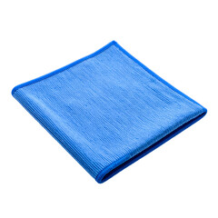 A vibrant blue microfiber cloth folded neatly
