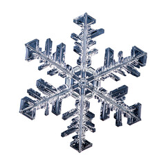 Intricate ice crystal hexagon with branching arms