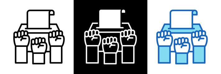 Democracy System whiteblack icon