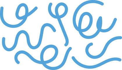 Wavy Fun Kid Pattern Isolated on a Background. Organic Doodle Ribbon Elements .Abstract Color Line Shapes. Squiggle Vector Graphic Design. 