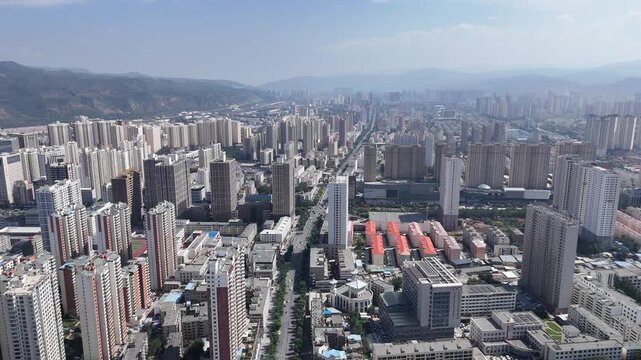 Xining Qinghai Aerial View - High-Rise Buildings Urban Landscape