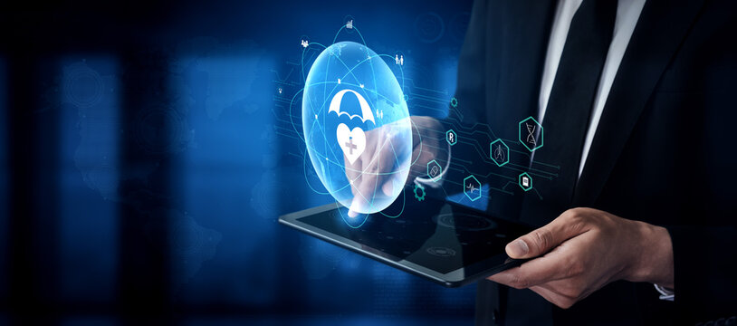 Global healthcare and medical insurance solutions for family protection. Digital technology provides access to health services and insurance worldwide. Motif