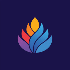 Vibrant Gradient Flame Petal Logo