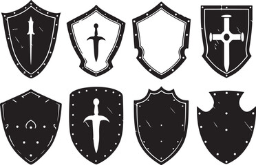 Medieval Shield Silhouette Set
