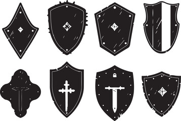 Medieval Shield Silhouette Set