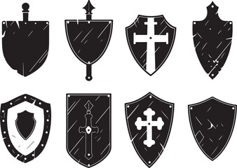 Medieval Shield Silhouette Set