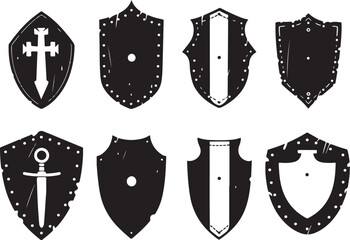 Medieval Shield Silhouette Set