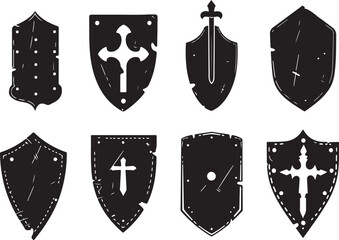 Medieval Shield Silhouette Set