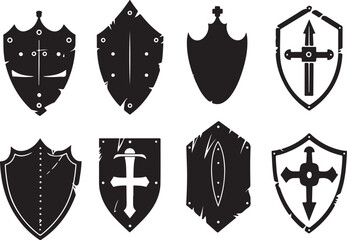 Medieval Shield Silhouette Set