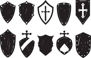 Medieval Shield Silhouette Set