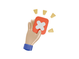 foul warning icon 3d illustration render