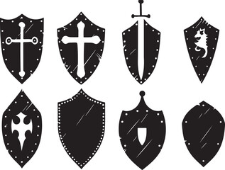 Medieval Shield Silhouette Set