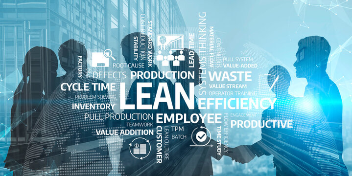 Professionals engage in a meaningful discussion about Lean principles, emphasizing teamwork and efficiency for enhancing business processes and productivity. Tessel - Powered by Adobe