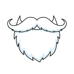 Stylish beard design with white outline for creative projects