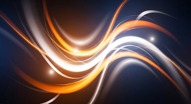 Dynamic flowing light trails abstract background modern design