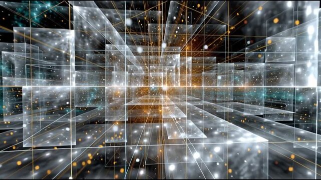 Ontology philosophy concept. Knowledge. Existence understanding. Metaphysics concept. Cognition understanding. An abstract visualization of light and space dynamics.