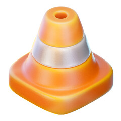traffic cone 3d render icon, construction illustration