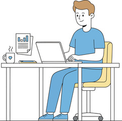 man working on computer