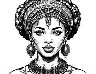 Woman with ornate headdress