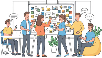 Fototapeta premium business people working together in office