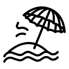sun umbrella Line Icon