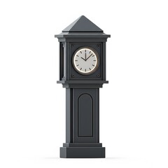 Elegant 3D Rendered Pillar Clock with Glowing Face on White Background perfect for Website banner, presentation slide,