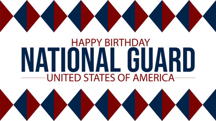Obraz premium Simple and modern Happy Birthday National Guard banner design on white background, perfect for tribute and celebration campaigns