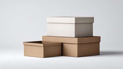 Modern Box Stack Mockup with Clean Backdrop
