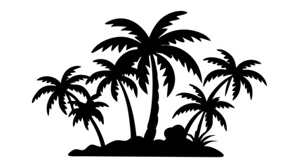 Fototapeta premium Tropical Silhouette: A striking silhouette of tropical palm trees against a clean background, evoking a sense of tranquility and the allure of exotic destinations.