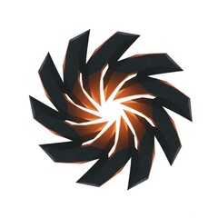 Fototapeta premium Futuristic Black & Orange Glowing Vortex Logo Concept perfect for Logo design, app icon, website banner, presentation