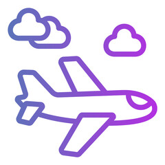airplane Line Gradient Icon