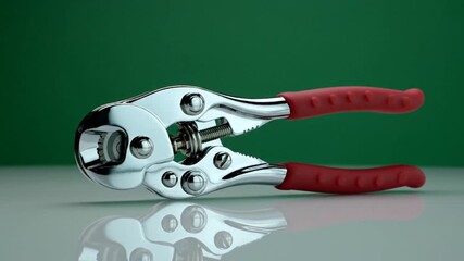 Close-up of a Pipe Cutter Tool on a Reflective Surface.